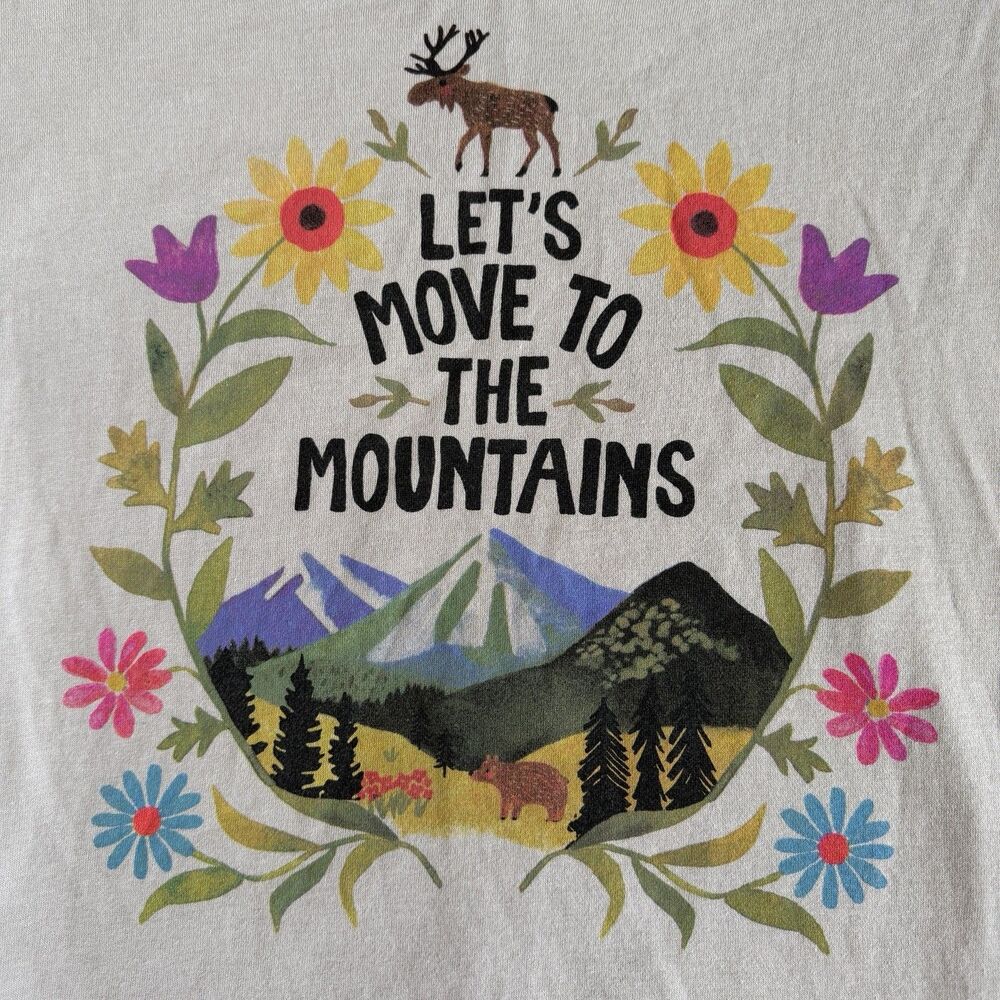 Natural Life Lets Move To The Mountains Fleece Pockets Sweatshirt M Oversized - Picture 3 of 6